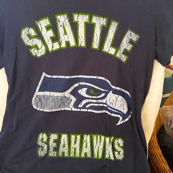 Team Apparel Other - Seattle Seahawks Navy T-Shirt Distessed style V-neck XS